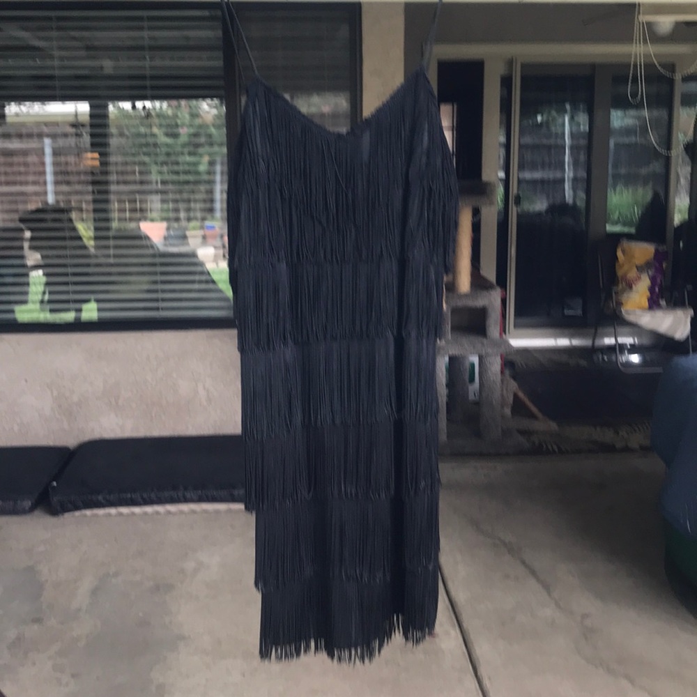 Black fringe dress